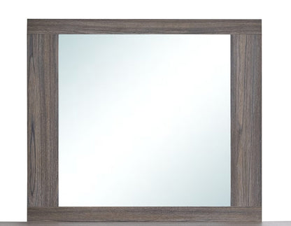 Gray Mirror with Oak Frame - 43" Vanity Mirror