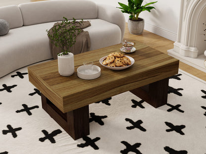 Rustic Brown Farmhouse Coffee Table - 42" Storage Table
