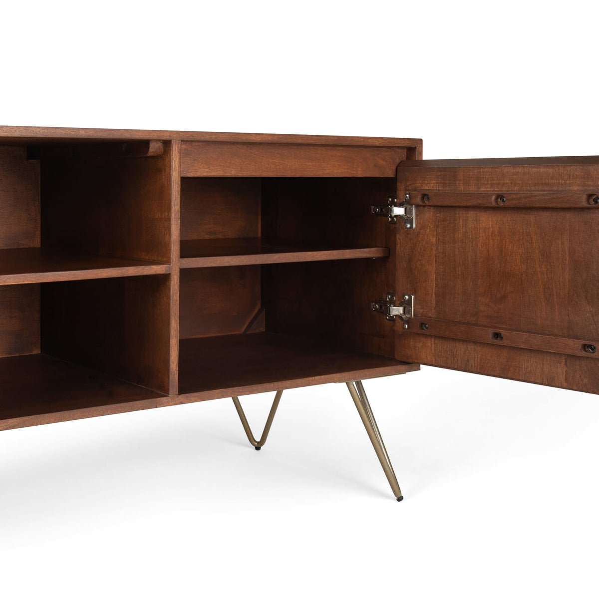 60" Wide Dark Brown Mango Wood TV Stand Media Console