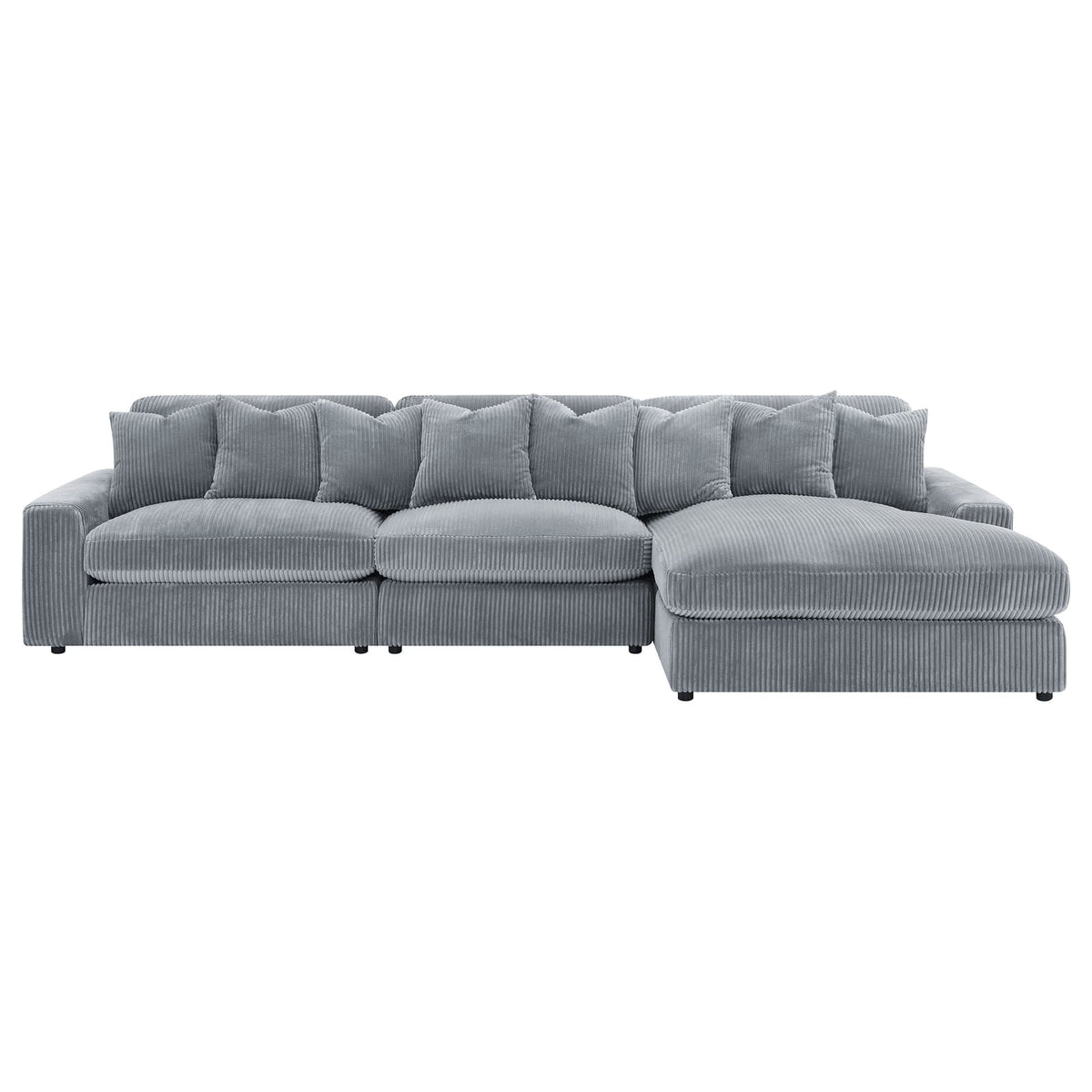 Cassidy Fog Upholstered Sectional Sofa - L-Shaped Comfort