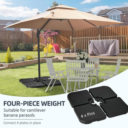 Black Polyethylene Umbrella Base Weights for Poolside or Garden
