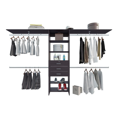 Black & Dark Walnut Dresser - 15.7" W x 118.1" D x 73.6" H for Bedroom