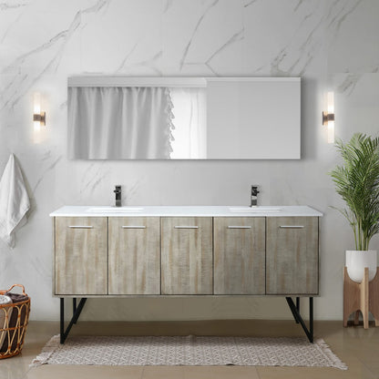 Rustic Acacia Double Bath Vanity - Storage & Faucet Included