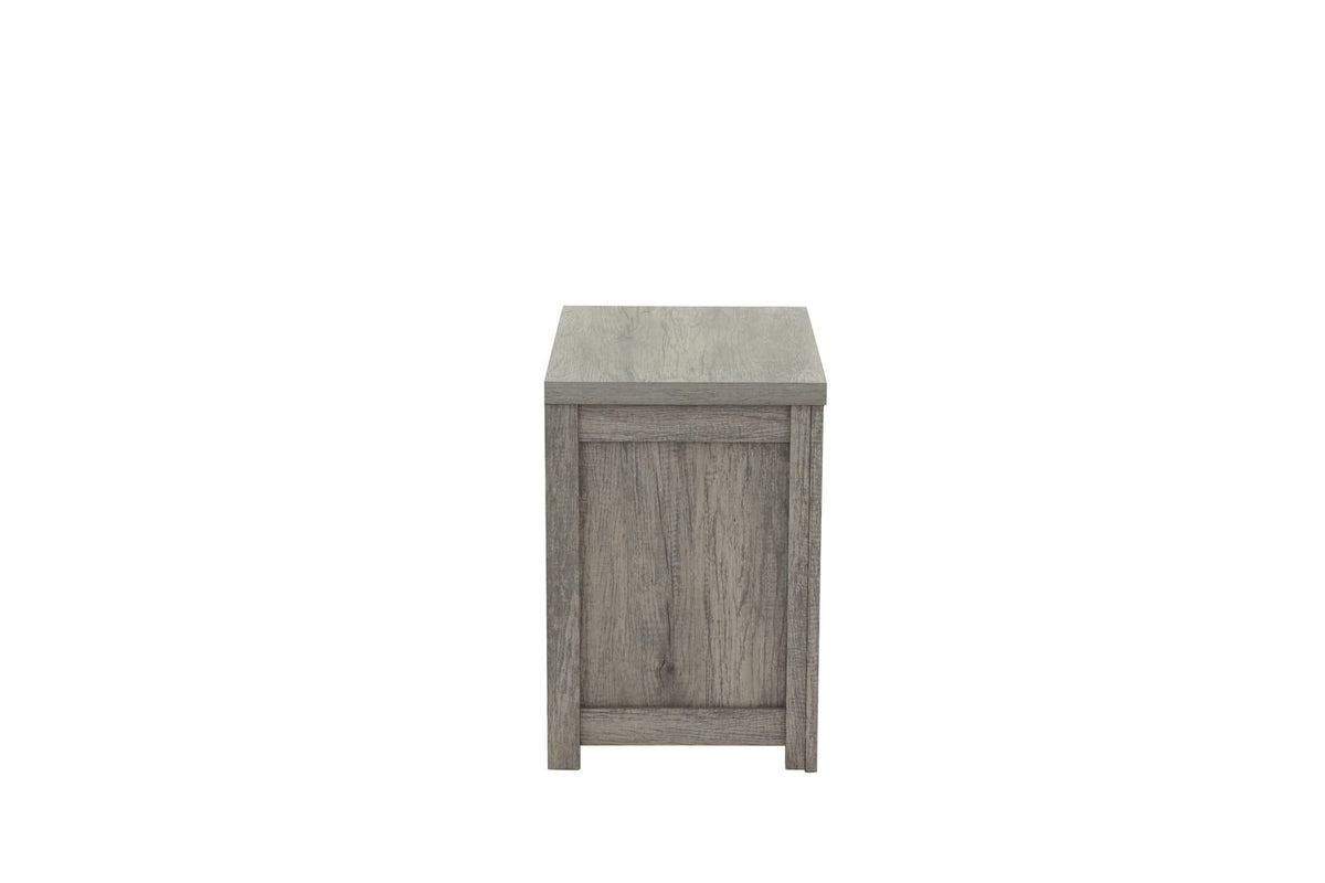 Light Gray Wood Nightstand with 24" Width for Bedroom Storage