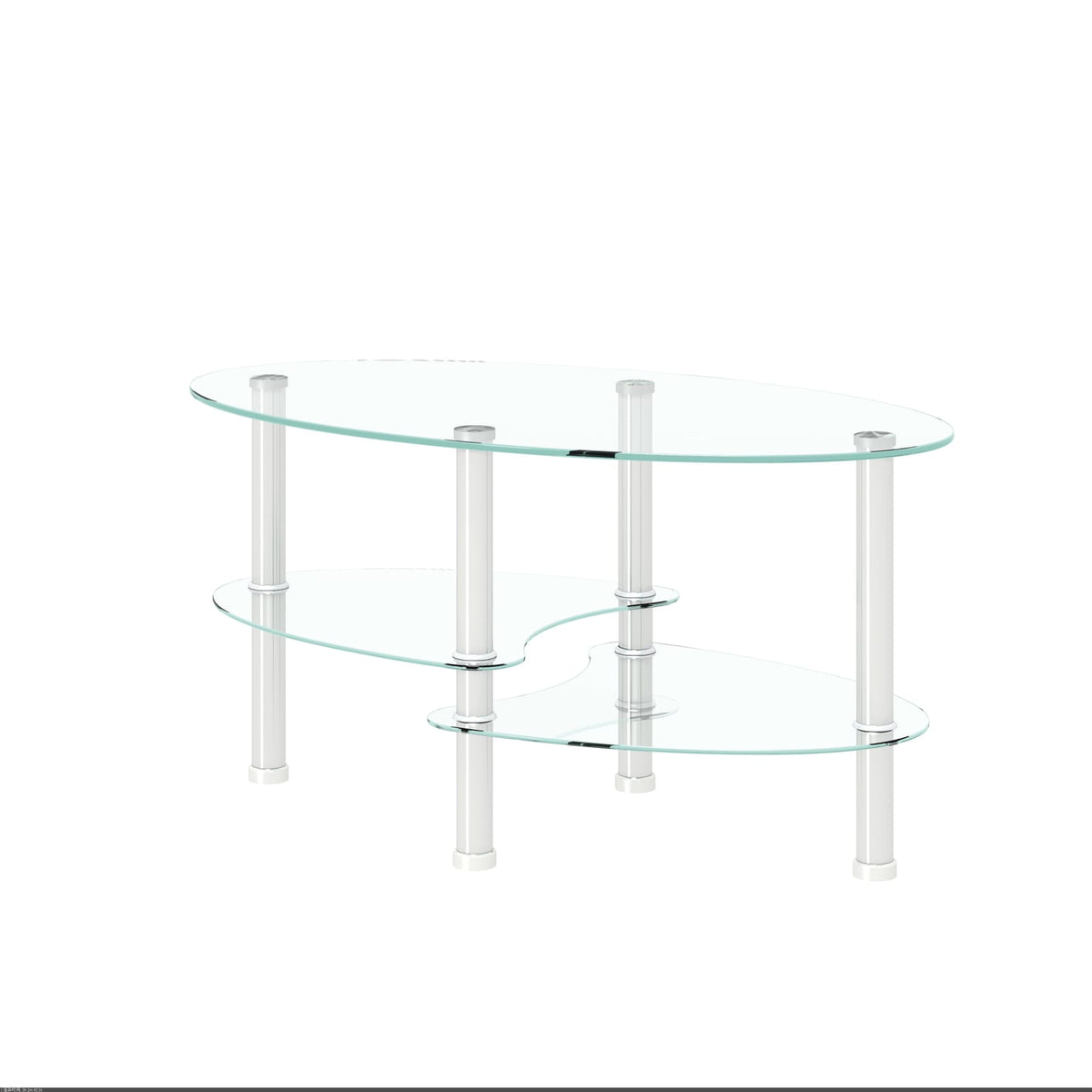 Transparent Oval Glass Coffee Table - Modern Design for Living Room