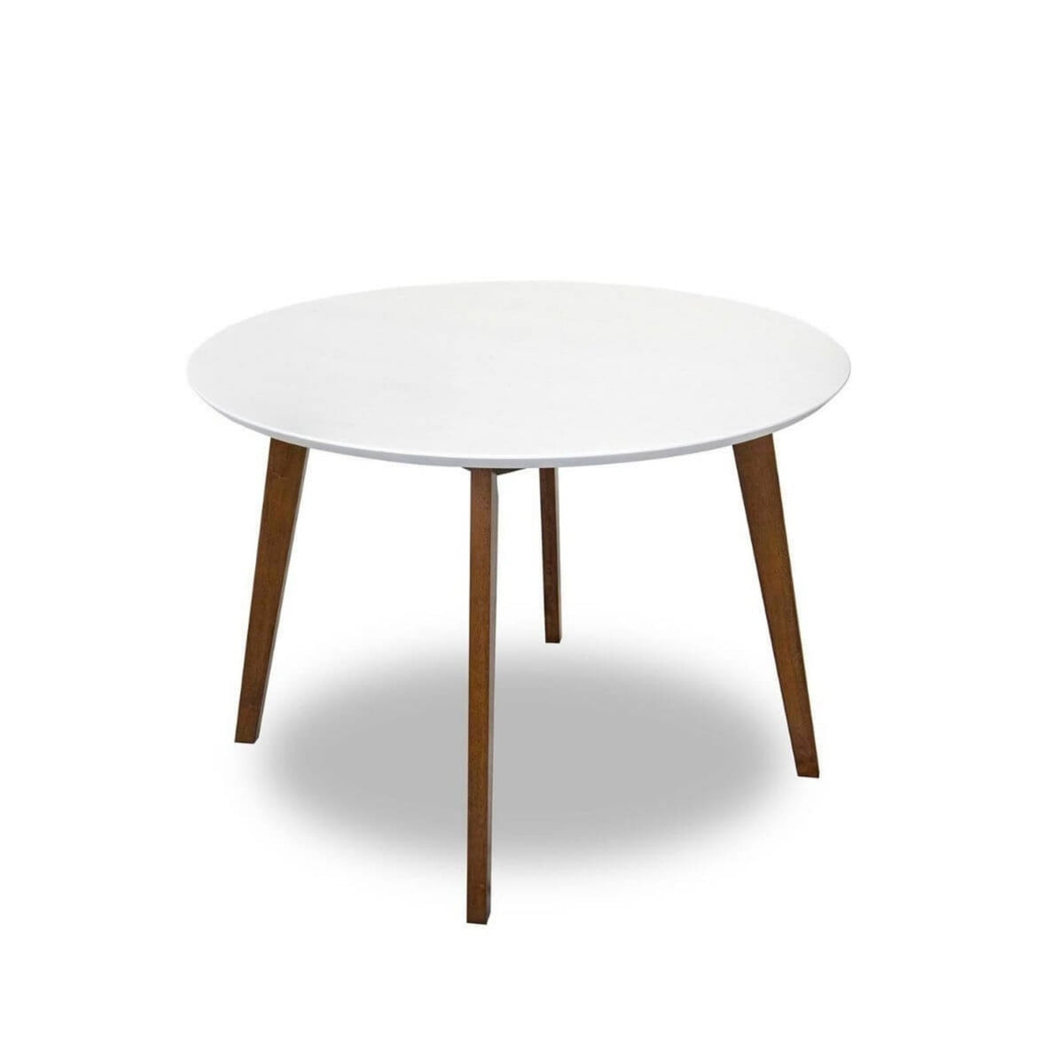 Alina Dining Table - Brown, White Mid-Century Modern 43" Oval