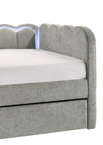 Light Gray Modern Sofa Bed with Trundle - 83.9" x 41.5" for Living Room
