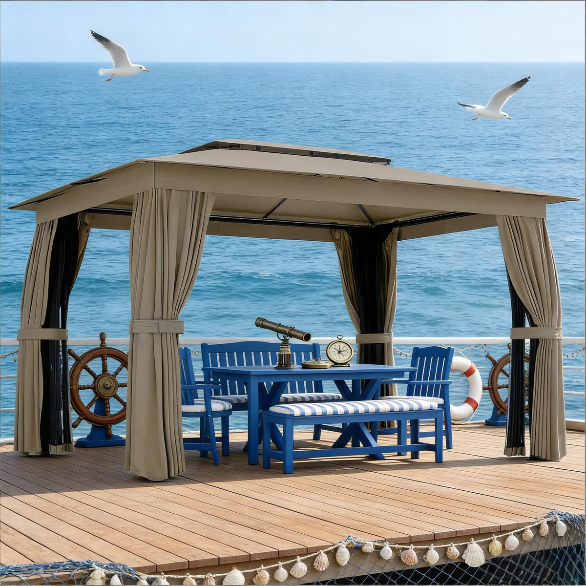 Large Garden Gazebo Canopy for Poolside Patio Area