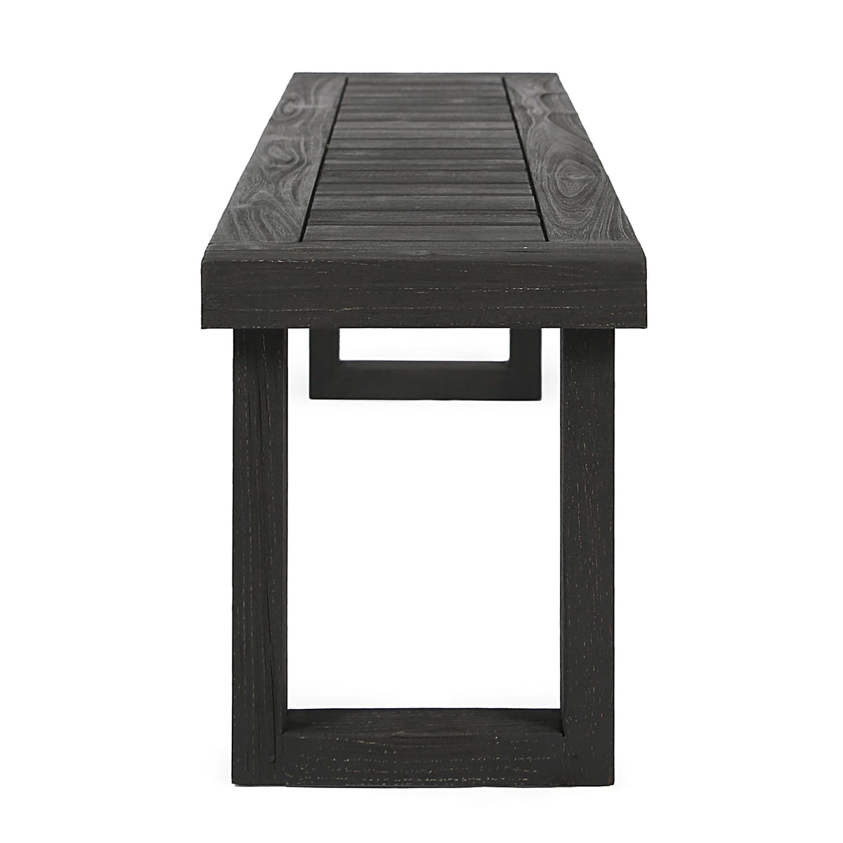 Dark Grey Acacia Wood Patio Bench for Garden or Porch Seating
