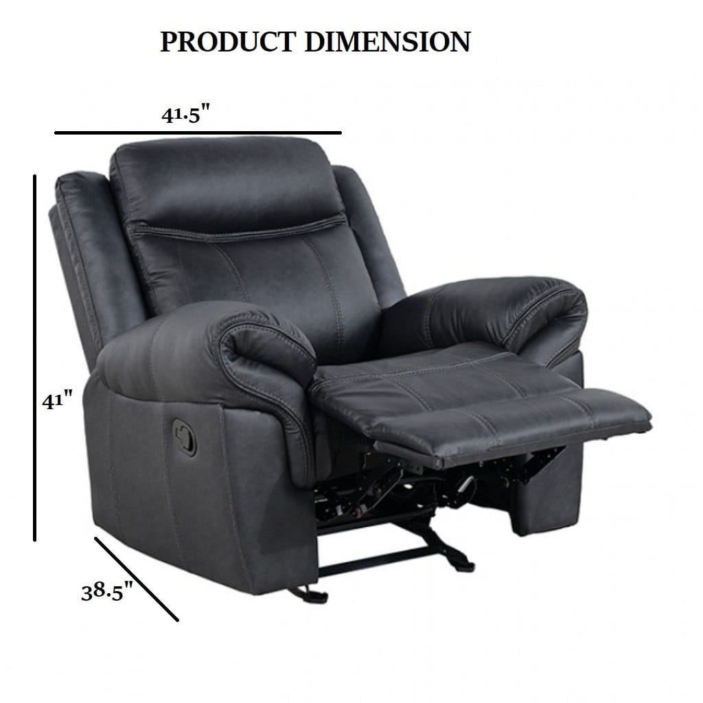 Transitional Black Leather Glider Recliner - Primary Living Space