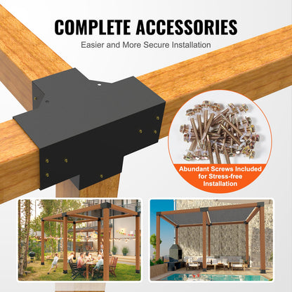 Heavy Duty Pergola Brackets 6x6 - Carbon Steel Corner Post Supports
