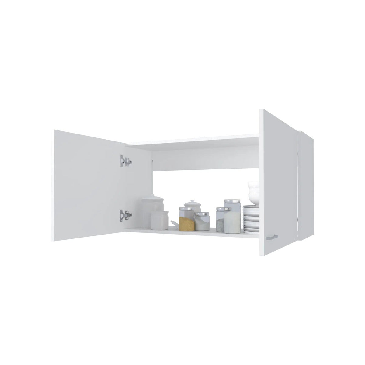 Large White Melamine 2-Door Wall Cabinet for Living Room