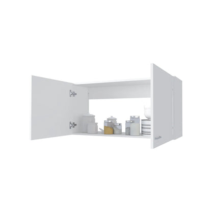 Large White Melamine 2-Door Wall Cabinet for Living Room