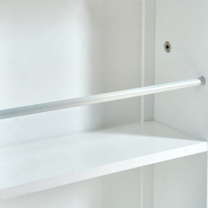 Kitchen Pantry Cabinet with Doors - White MDF, Adjustable Shelves