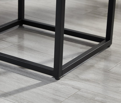 Celestial Contemporary Storage End Table - White Wood Metal