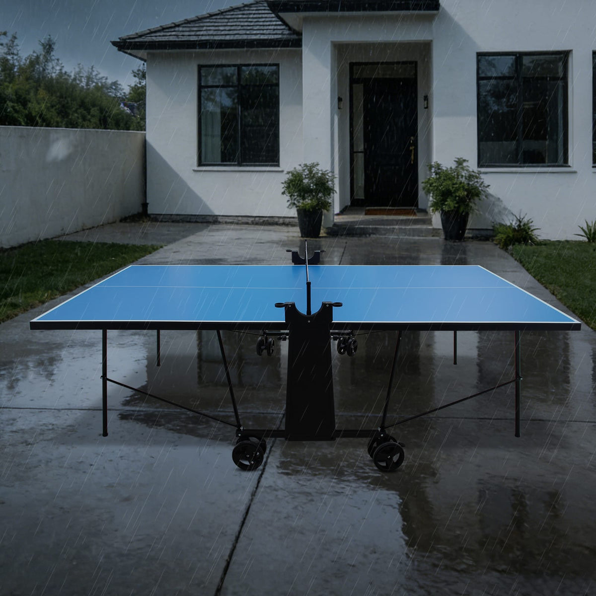 Foldable Outdoor Table Tennis Table with Net for Portable Backyard Play