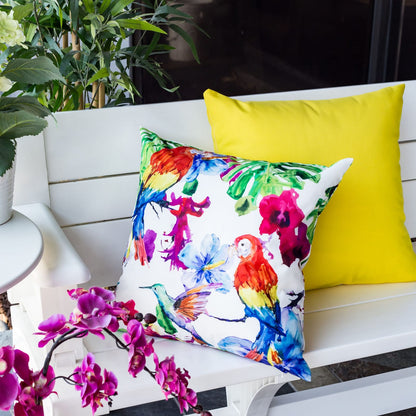 Tropical Parrot Outdoor Pillow Set - 2 Throw Pillows