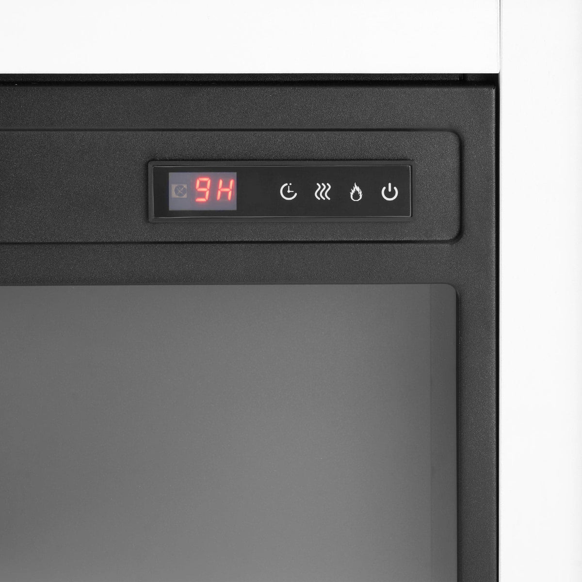37 Inch Electric Fireplace Stove - Black White Steel