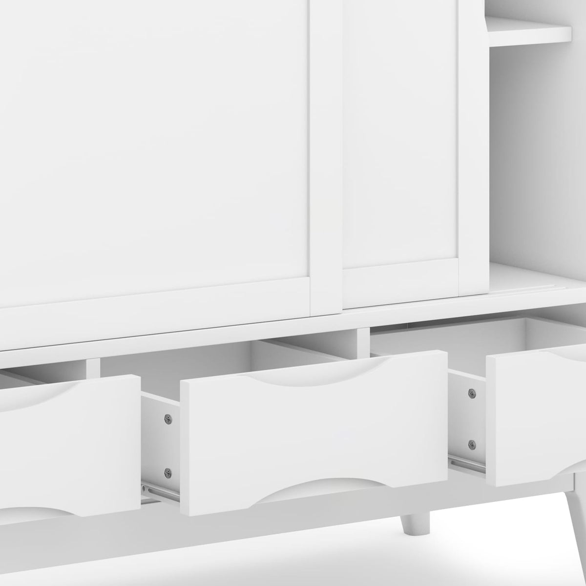 Small White Wood Cabinet - 48" Storage Unit