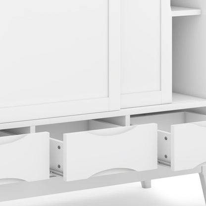 Small White Wood Cabinet - 48" Storage Unit