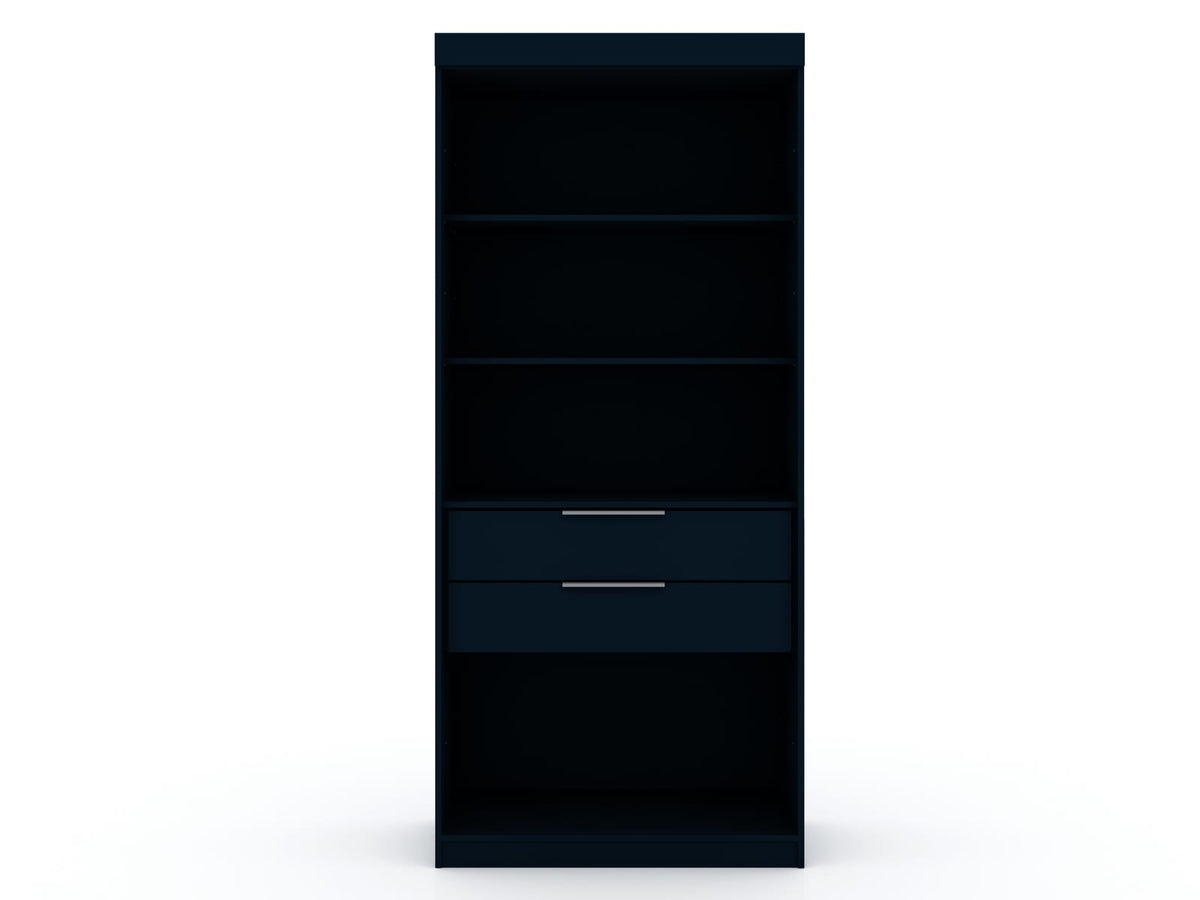 Dark Blue MDF Dresser - 35.98" Wide Wardrobe