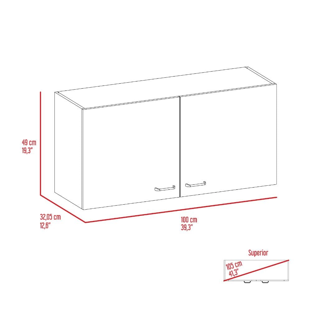 Oklahoma Wall Cabinet, Two Doors - Multicolored Storage Server