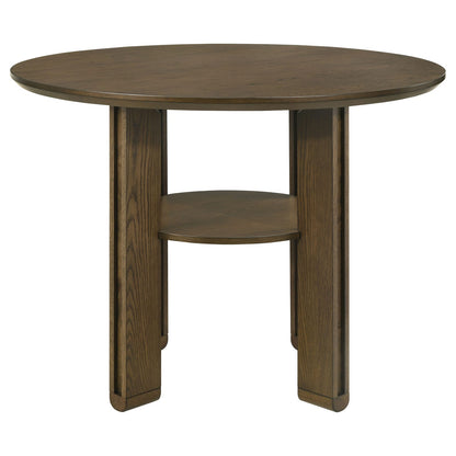 Crispin Brown Round Counter Height Dining Table - 4 Seats