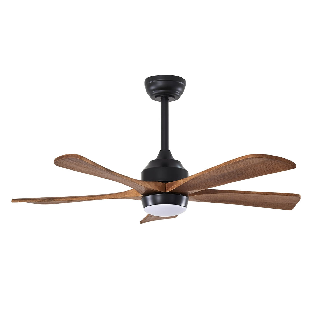 42" Solid Wood Ceiling Fan with Lights - Matte Black