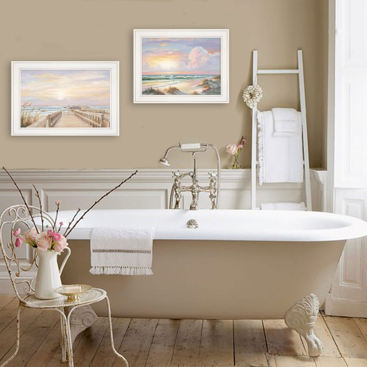 White Vignette Wall Art - Small Bedroom Decor