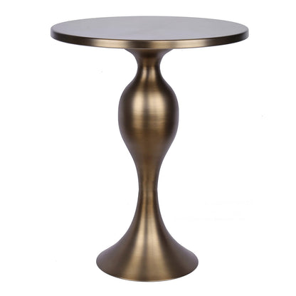 Bronze Metal Accent Table - 19" Round Top for Living Room