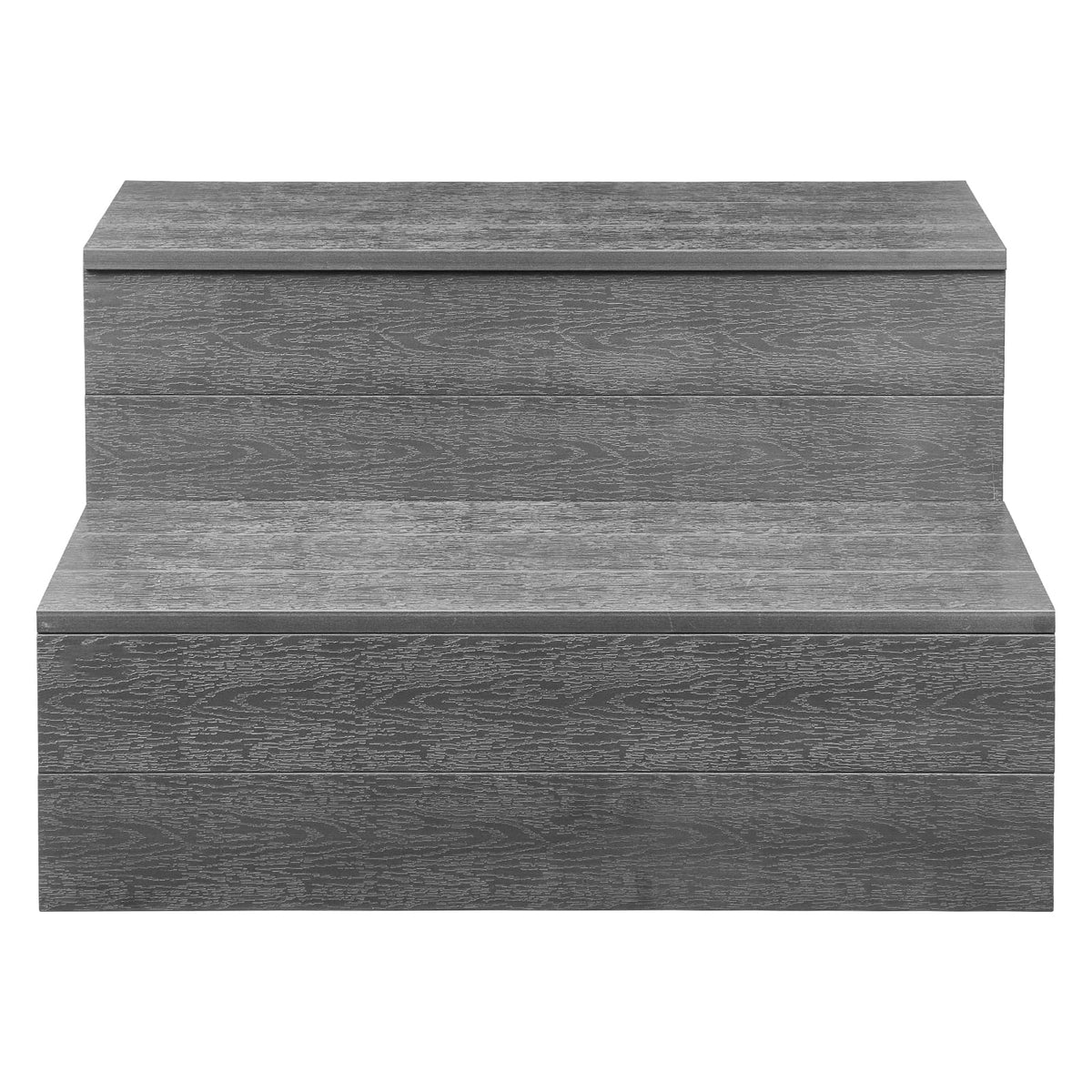 Gray Plastic Hot Tub Steps for Small Patio or Family Outdoor Use