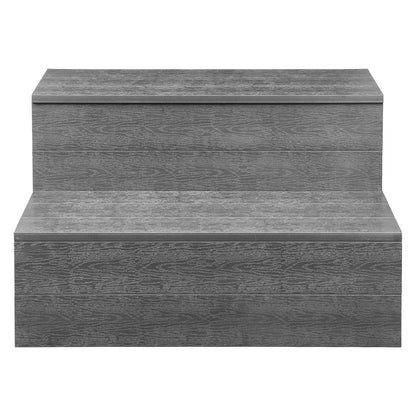 Gray Plastic Hot Tub Steps for Small Patio or Family Outdoor Use