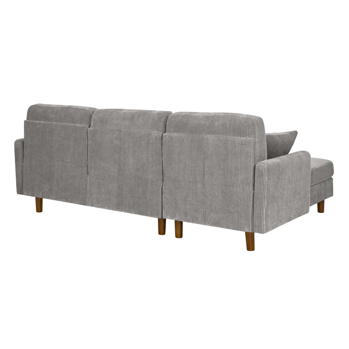 Light Gray 3 Seat Corduroy Sectional Sofa