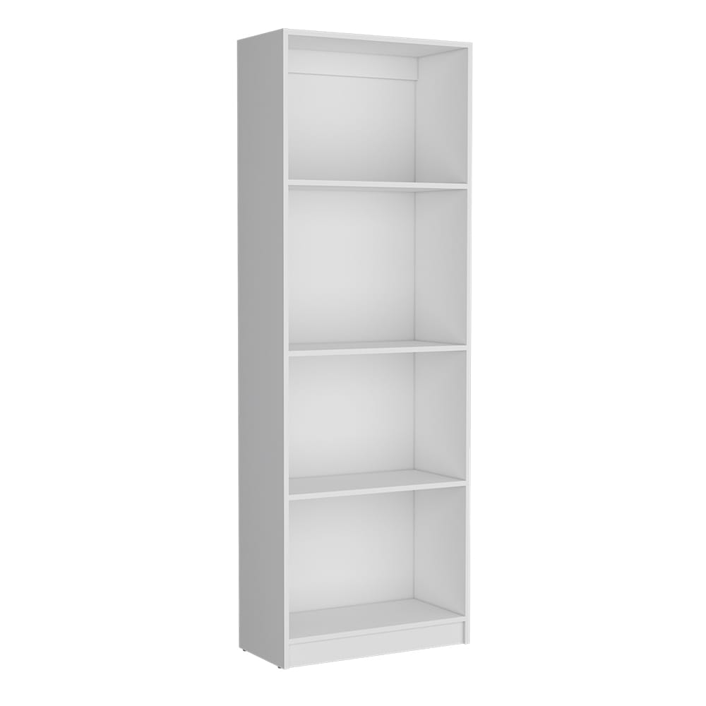White Bookcase Benzoni - 4 Tier Storage Shelves