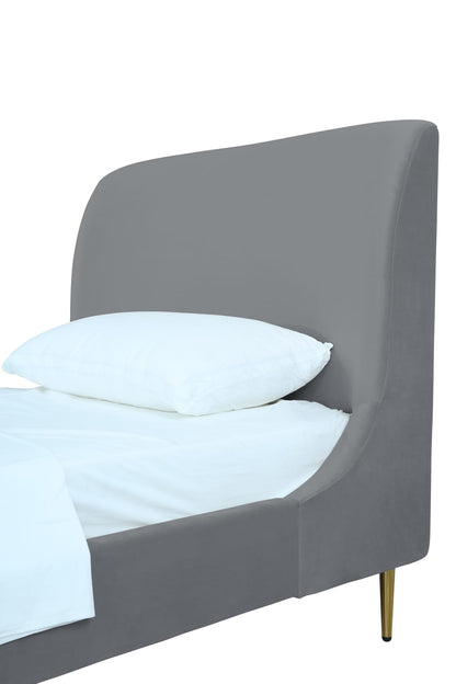 Twin Bed in Gray and Gold - Solid Wood Frame