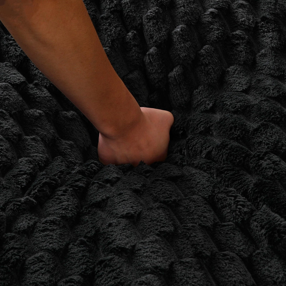 51 Inch Polyester Blend Sofa - Black Seat for Living Room