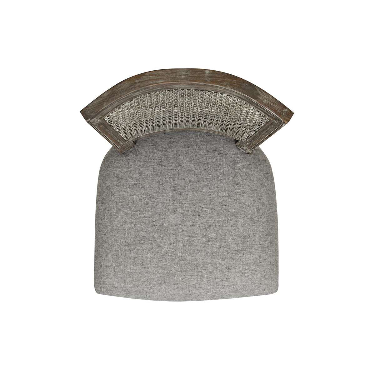 Gray Rattan Bar Stool - Wood & Fabric Comfort for Dining Room