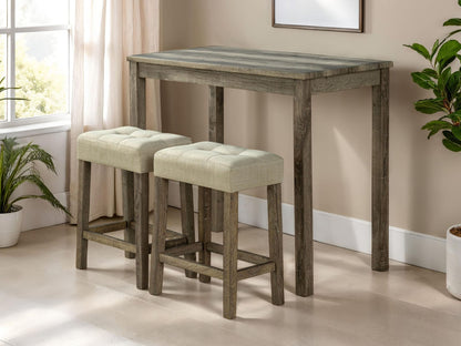 Beige Brown Rectangular Dining Table Set with Chairs