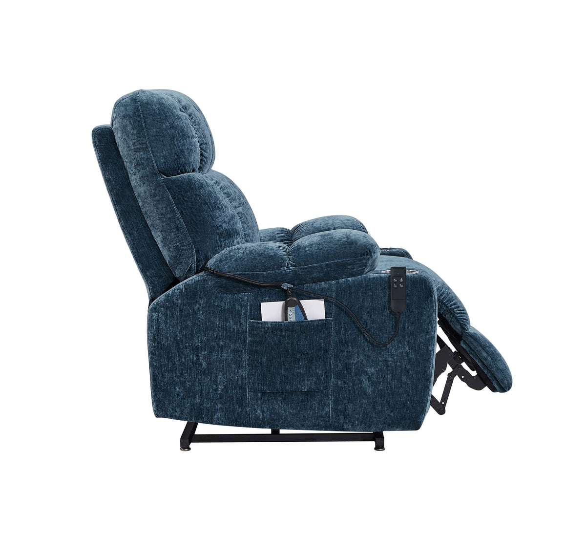 Blue Power Recliner Chair - 36" Dual OKIN Motor for Living Room
