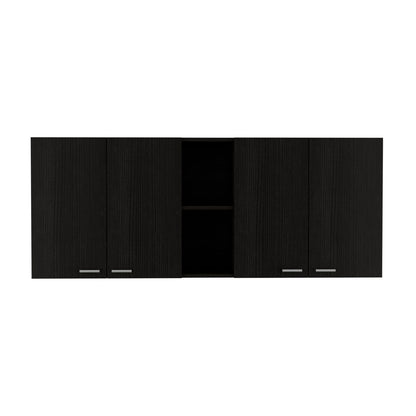 Portofino Wall Cabinet - Black Particle Board Storage