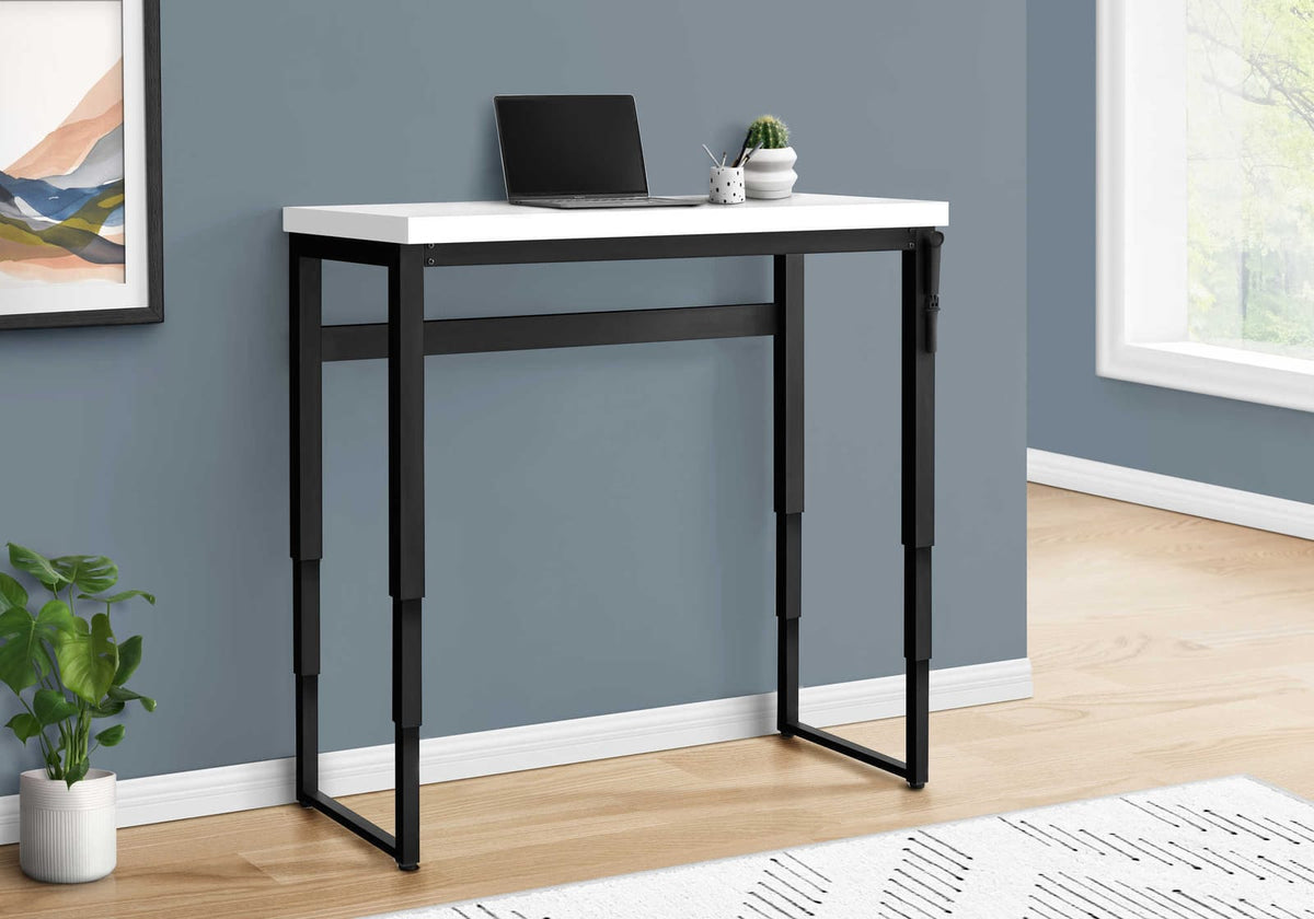 Adjustable White Computer Desk - Home Office Workstation