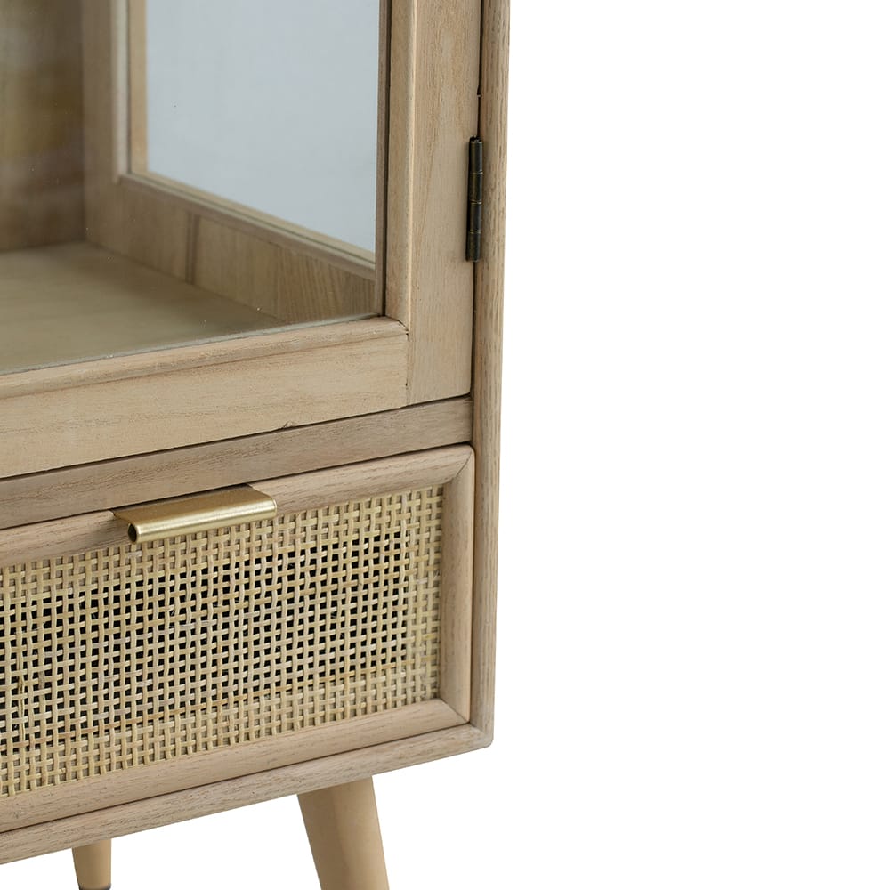 Brown MDF Two-Door Cabinet - 62.6" Tall Storage for Living Room