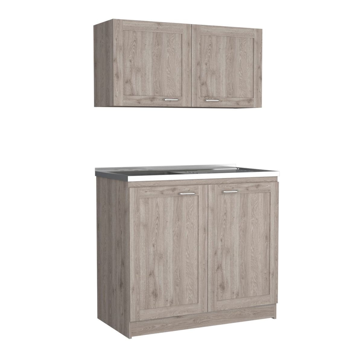 Light Gray Engineered Wood Cabinet Set 30.8" W