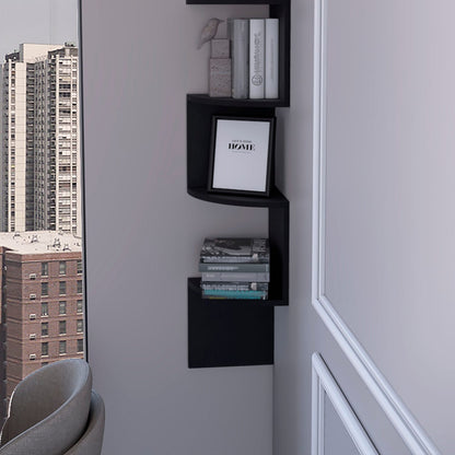 Wenge Floating Shelves - 4 Tier Display Unit for Living Room