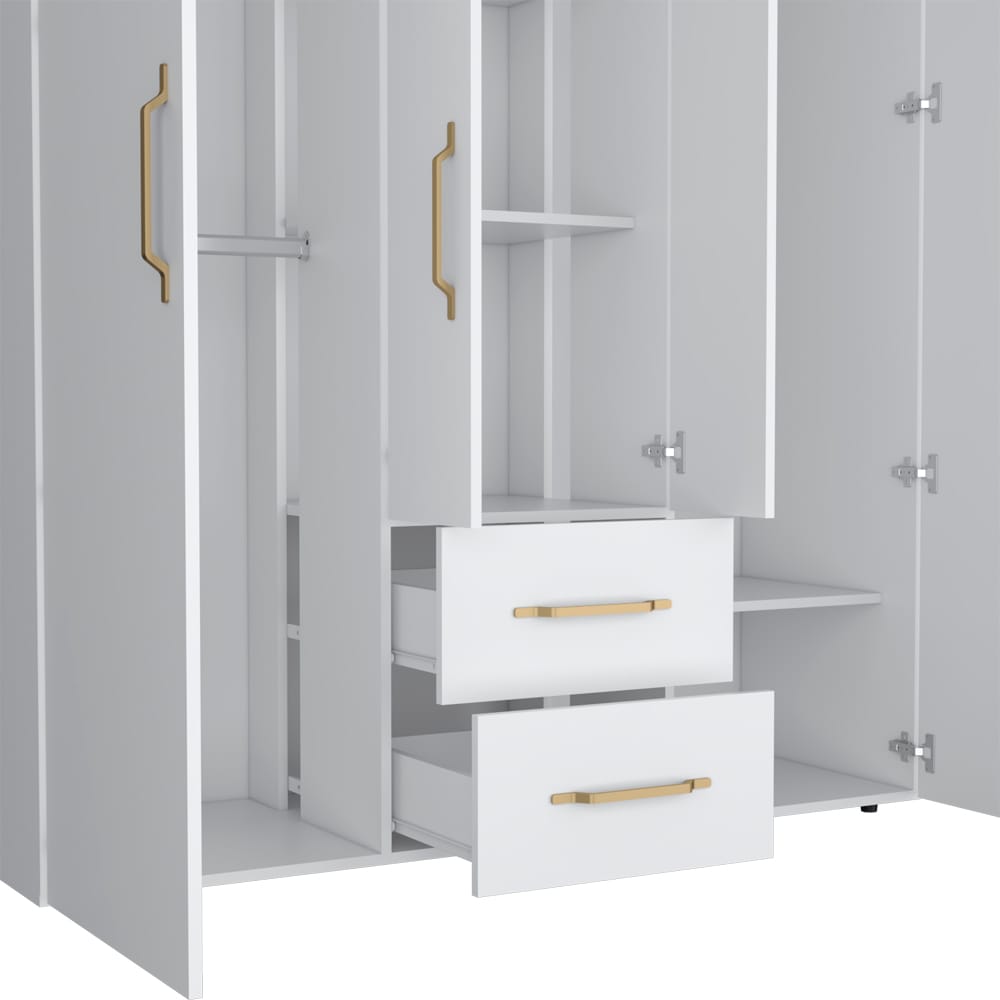 White Armoire Elma - Bedroom Dresser Storage