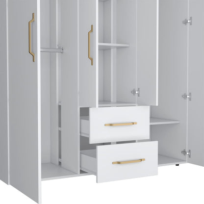 White Armoire Elma - Bedroom Dresser Storage