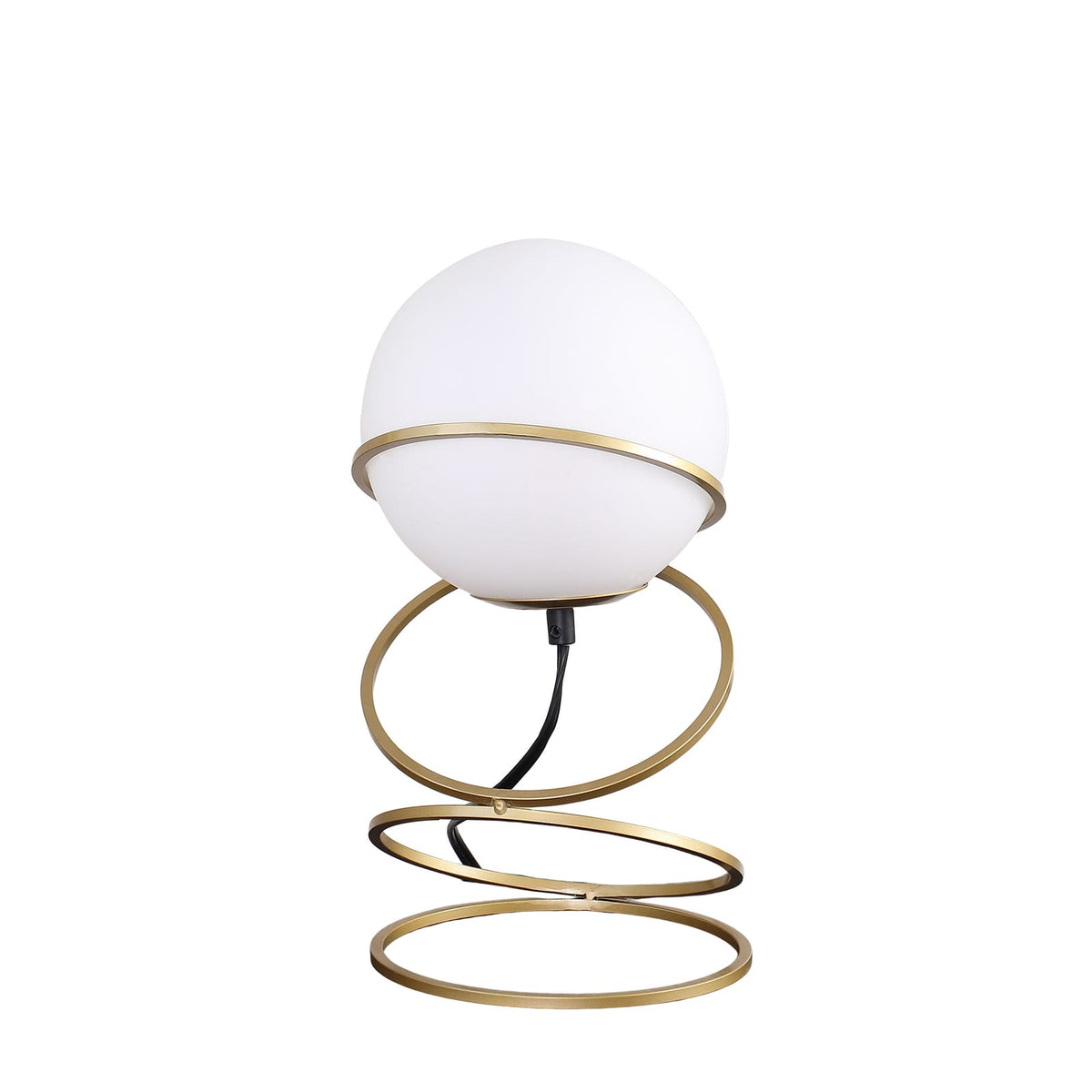 Gold & White Glass Table Lamp - Modern Accent Lighting