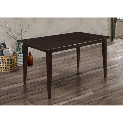 59 Inch Cappuccino Wood Dining Table - Kitchen Dining Room