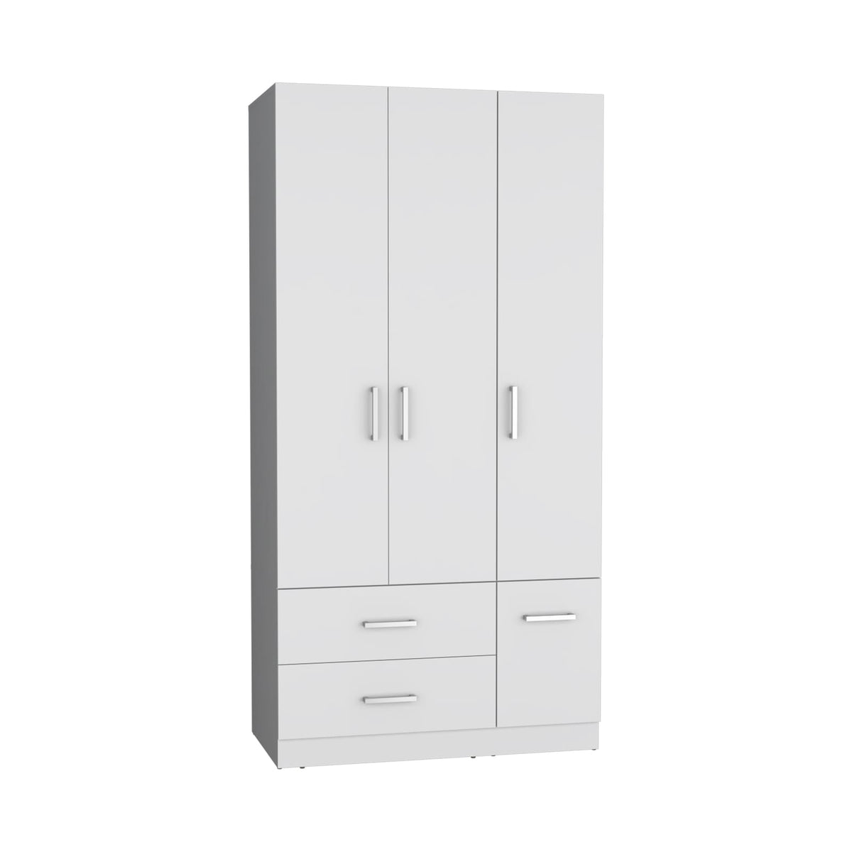 71" White Wardrobe with Hanging Rail & 6 Shelves for Bedroom
