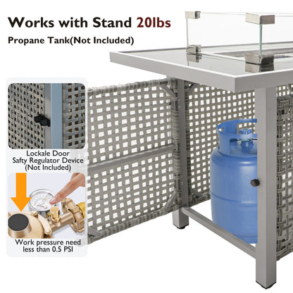 K&K 43" Propane Fire Pit Table - Grey Outdoor Heating